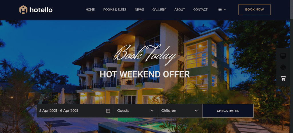 Hotello- hotel WordPress themes