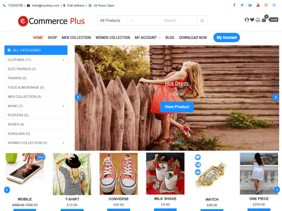 eCommerce Plus- Best free eCommerce WordPress theme