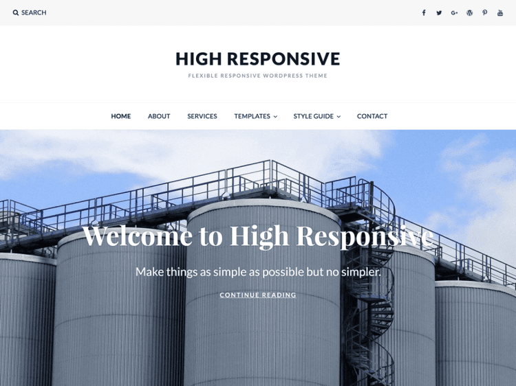 High Responsive- best free responsive WordPress themes, ThemeGem