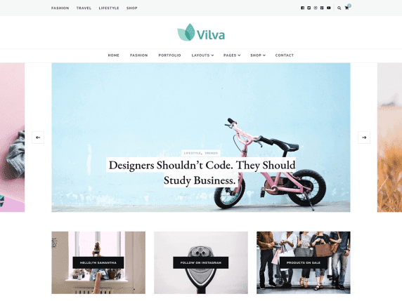 Vilva- best free minimal WordPress themes ThemeGem