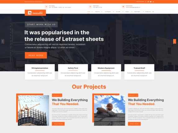 Construction Firm- best free construction WordPress themes