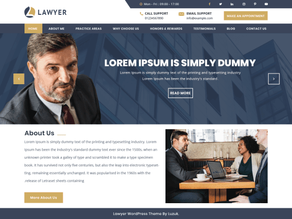 Expert Lawyer- best free lawyer WordPress themes