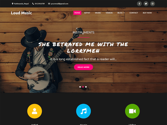 Loud Music- free WordPress themes for musicians