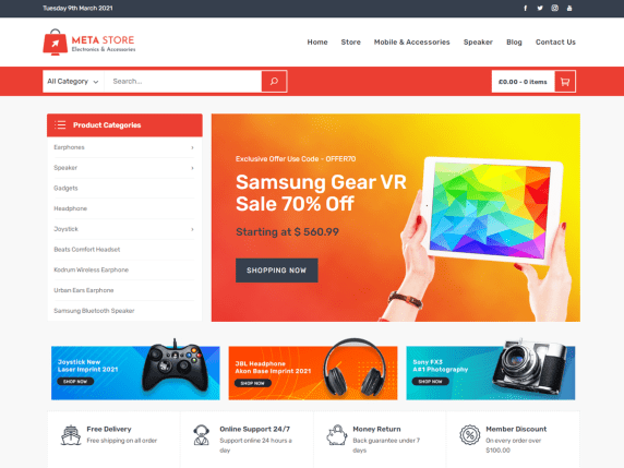 Meta Store- Free eCommerce WordPress themes, ThemeGem