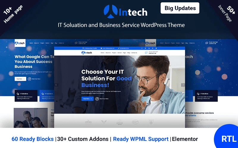 Intech - IT Solution And Technology Services WordPress Theme